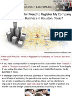 When and Why Do I Need To Register My Company To Transact Business in Hoston, Texas?