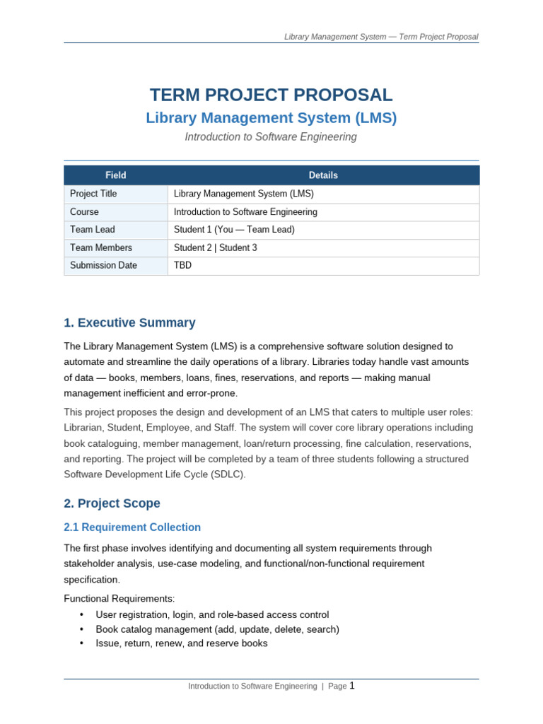 LMS_Term_Project_Proposal-2 | PDF | Libraries | Books