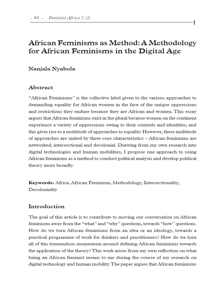 African Feminisms in The DIgital Age | PDF | Feminism | Gender Studies