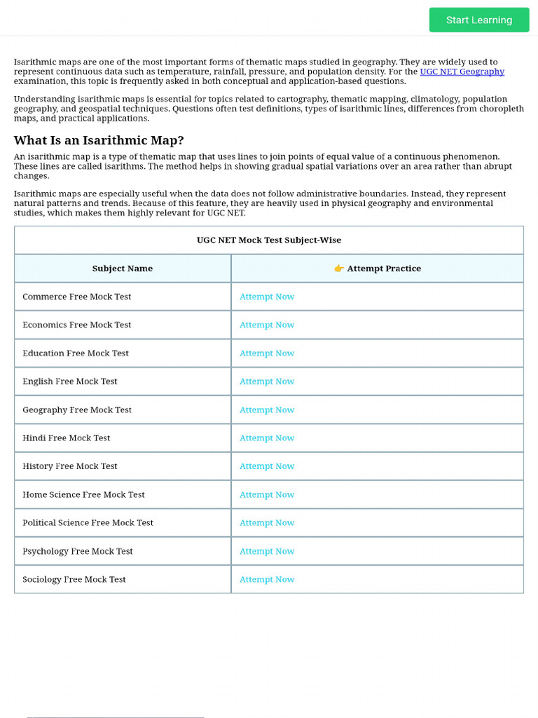 Isarithmic Map_ Meaning, Types & Uses for UGC NET | PDF