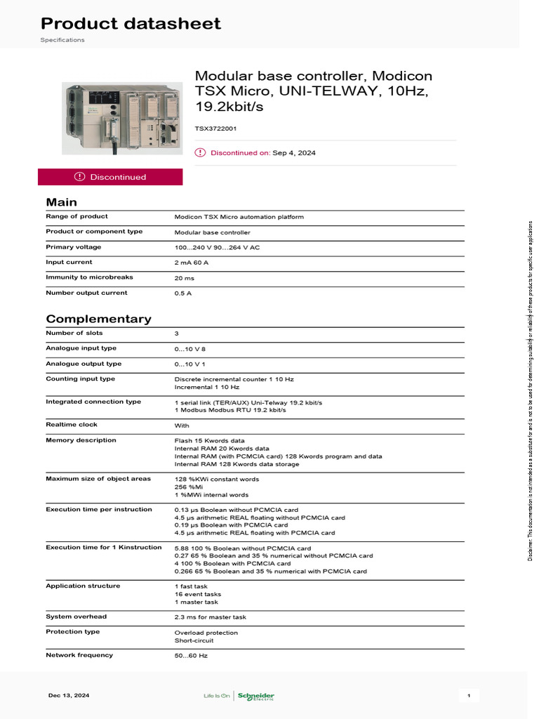 Schneider Electric Modicon-TSX-Micro TSX3722001 | PDF | Programmable ...
