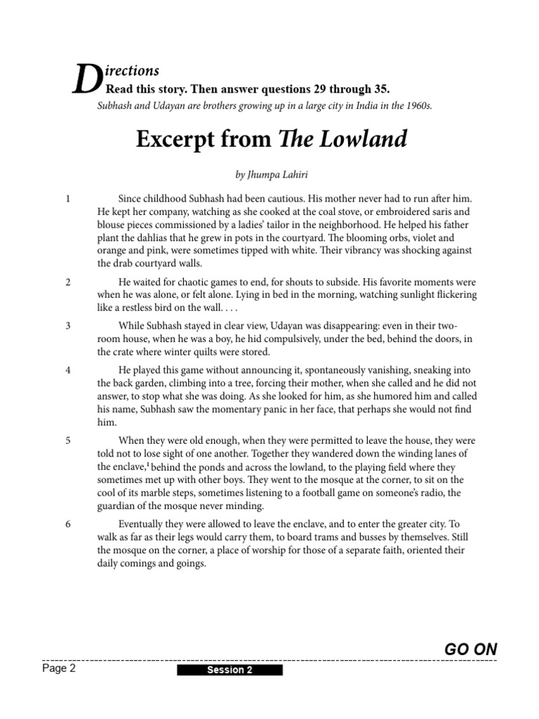 Excerpt From the Lowland Reading Comp | PDF