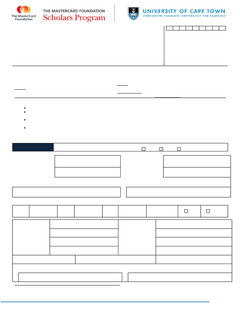 MasterCard PG Scholarship Application Form | PDF | Academic Degree ...