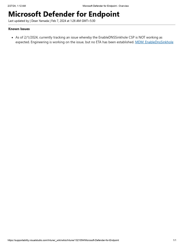Microsoft Defender for Endpoint - Overview | PDF