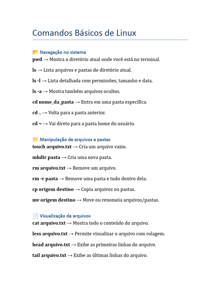 Linux Comandos Basicos | PDF