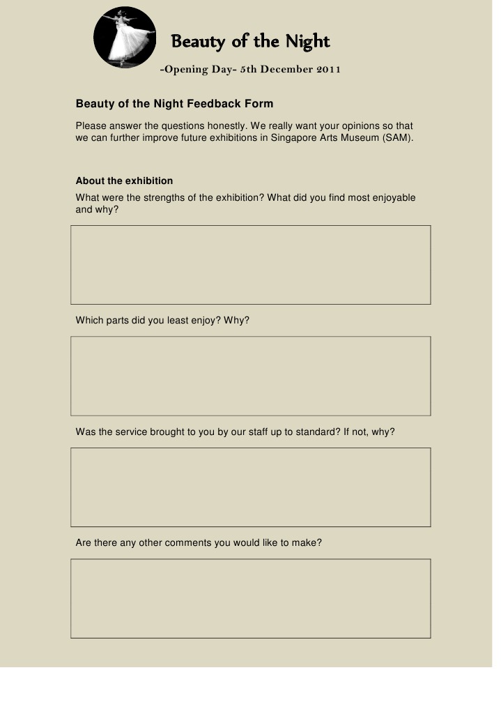 Beauty of the Night Exhibition Feedback | PDF