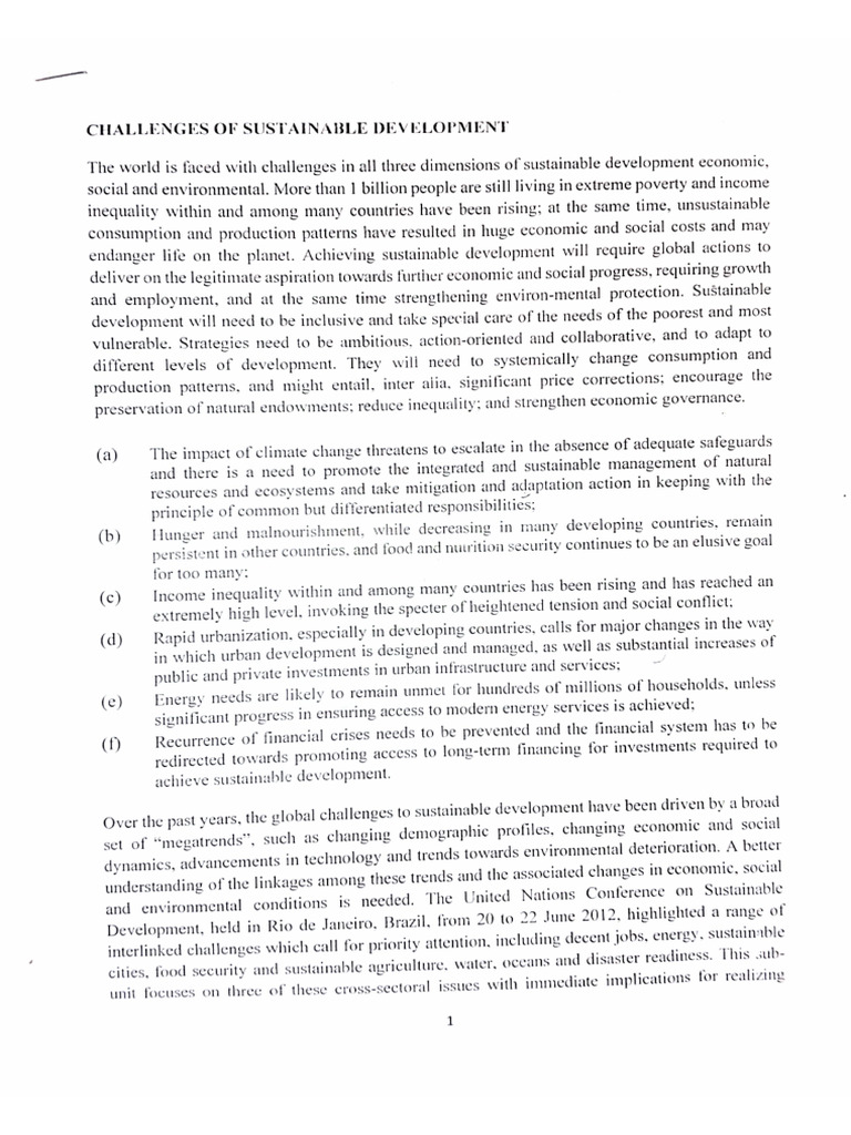 Sustainable Development (Padm 306) Lecture Note. 3 | PDF