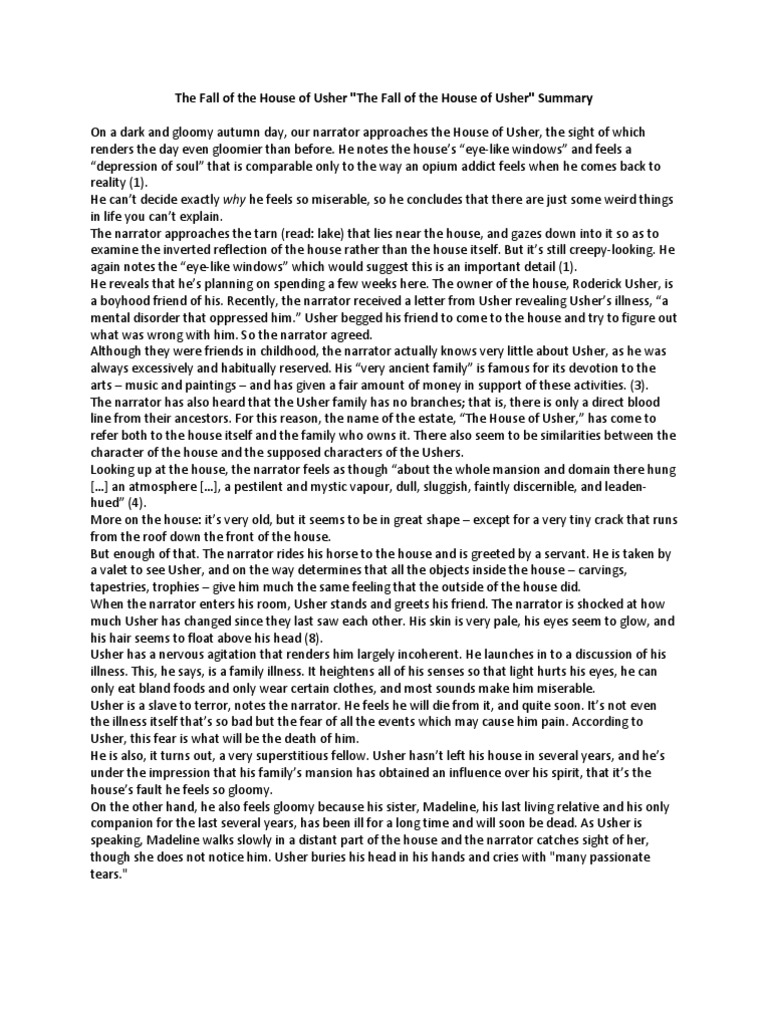 The Fall of the House of Usher Summary