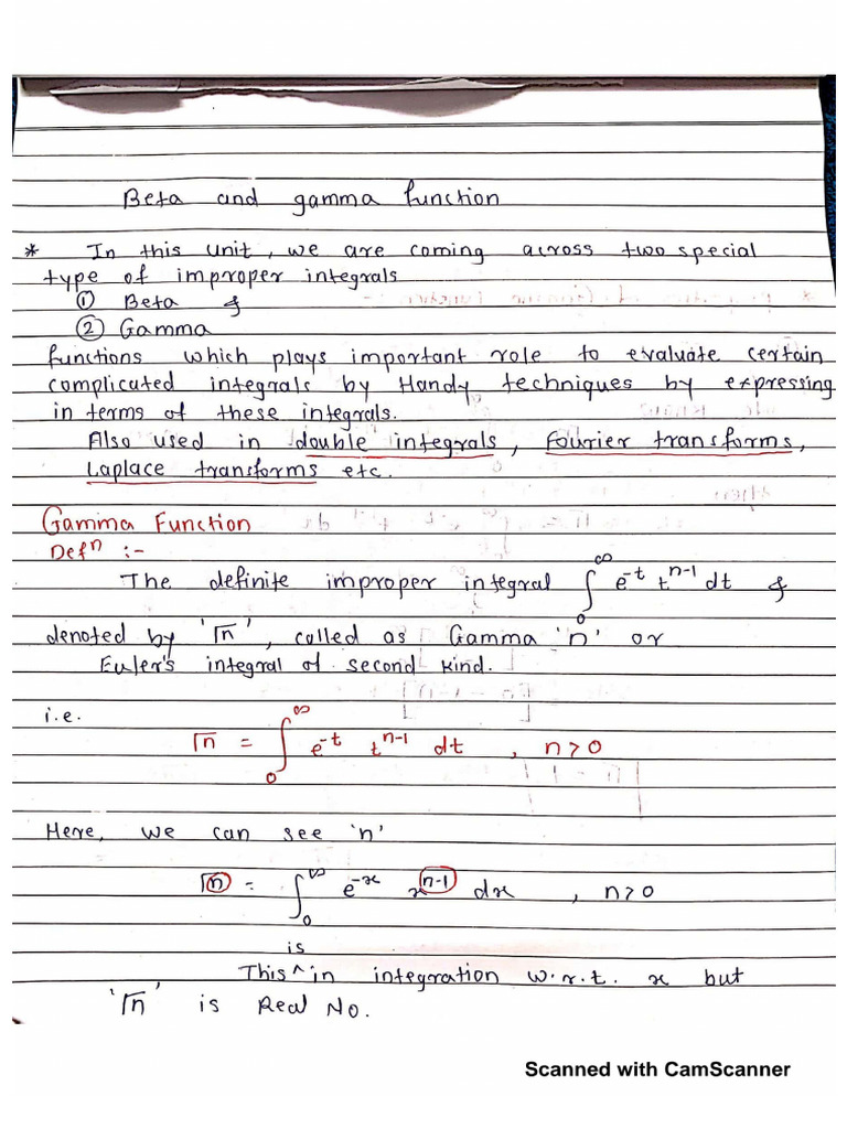 Gamma Function Notes_20200329124628 | PDF