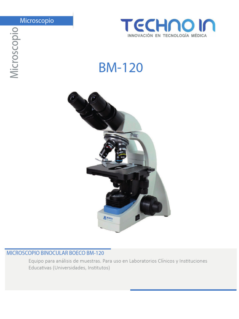 Microscopio Boeco Bm 120 | PDF | Óptica | Ligero