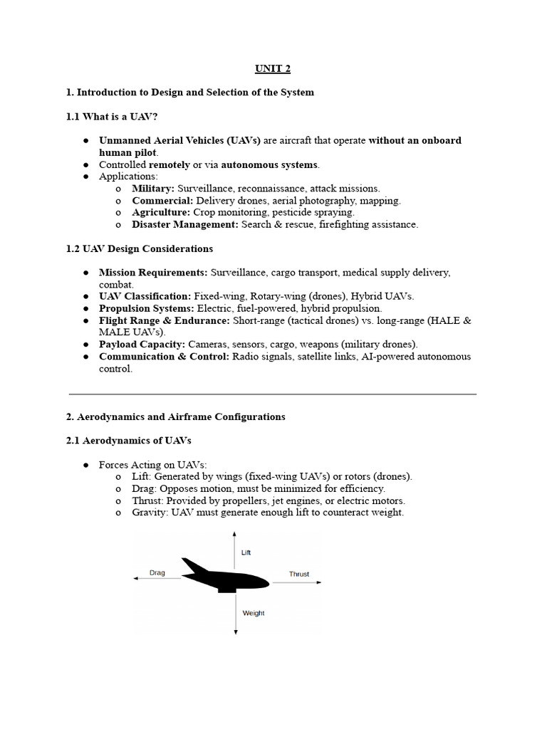 KOE 080 Unit 2 Notes (1).Docx | PDF | Unmanned Aerial Vehicle | Aircraft