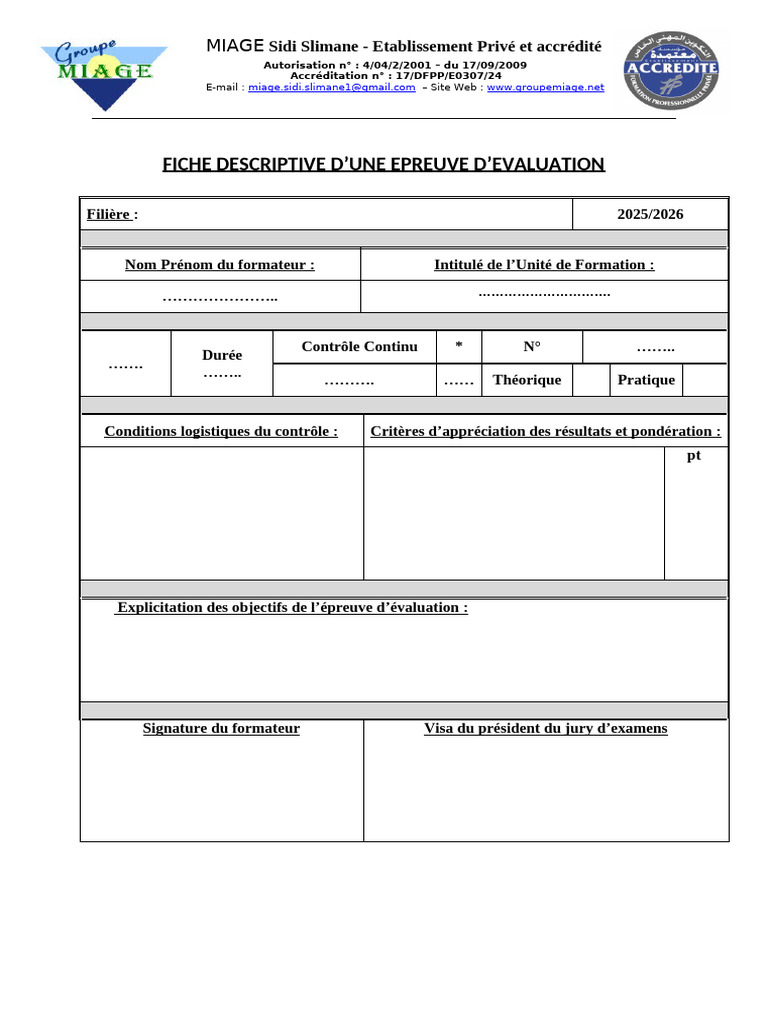 Fiche Descriptive | PDF