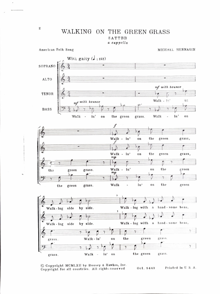Final, Walking on the Green Grass | PDF | Vocal Music | Singing