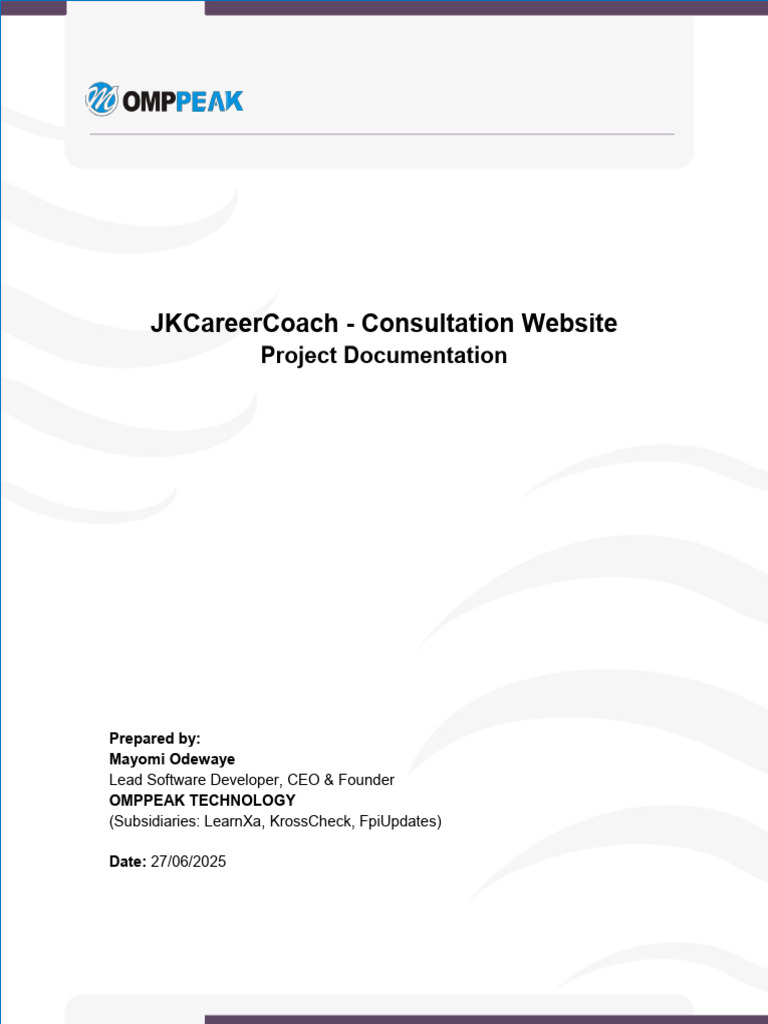 JKCareerCoach Web Project Documentation | PDF | Databases | Php