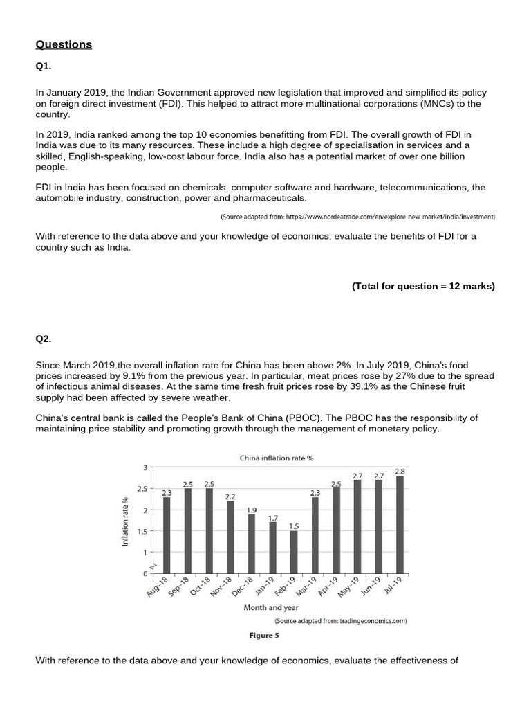 12 Mark Questions Global Economy.doc 2 | PDF | Foreign Direct ...