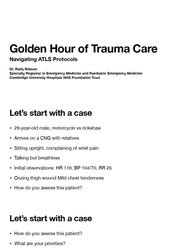 Golden Hour of Trauma Care PDF | PDF | Thorax | Major Trauma