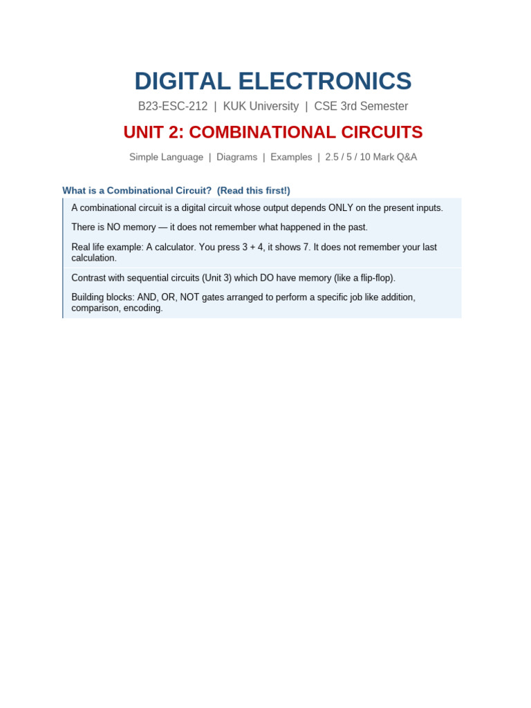 De Unit2 Notes KUK | PDF | Binary Coded Decimal | Electronic Circuits
