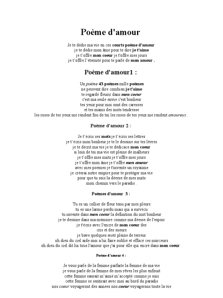 Poeme D Amour