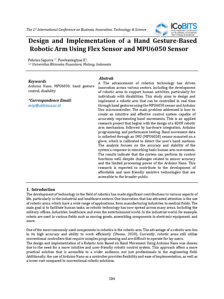 Design and Implementation of a Hand Gesture-Based | PDF | Robotics ...