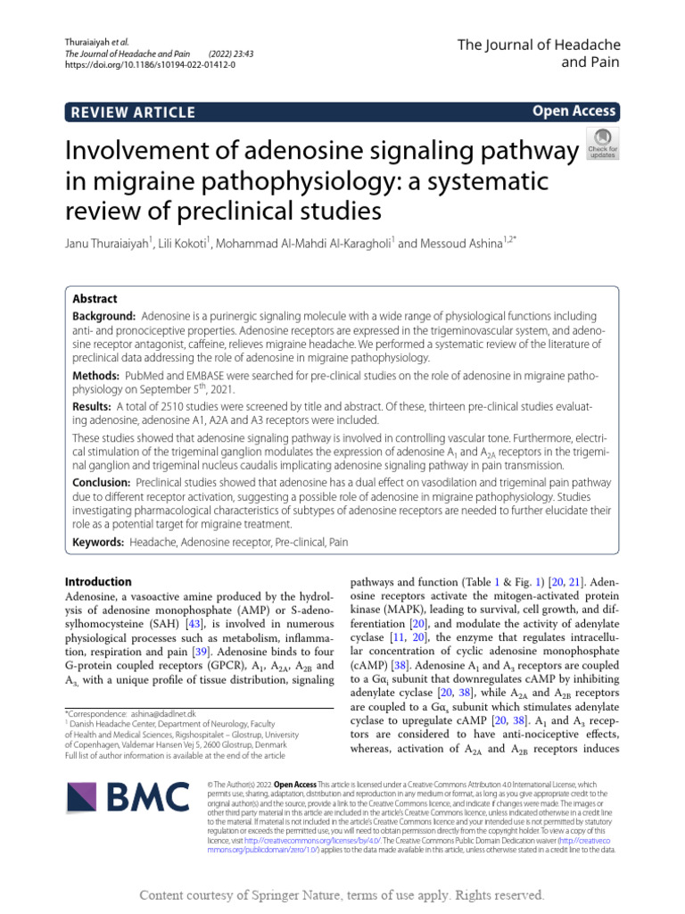 Involvement of Adenosine Signaling Pathway in Migr | PDF ...