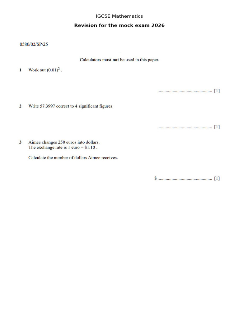 F10 Mock Revision 1 | PDF