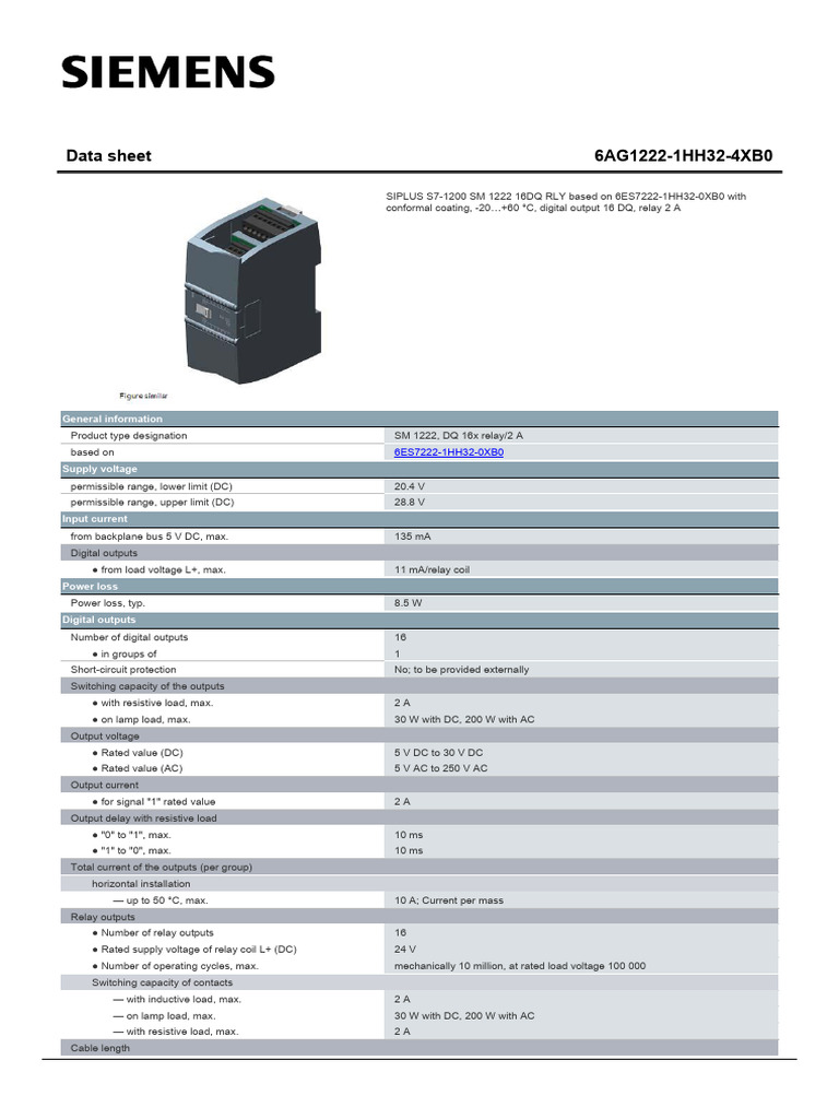 6AG12221HH324XB0 Datasheet En | PDF | Relay | Alternating Current