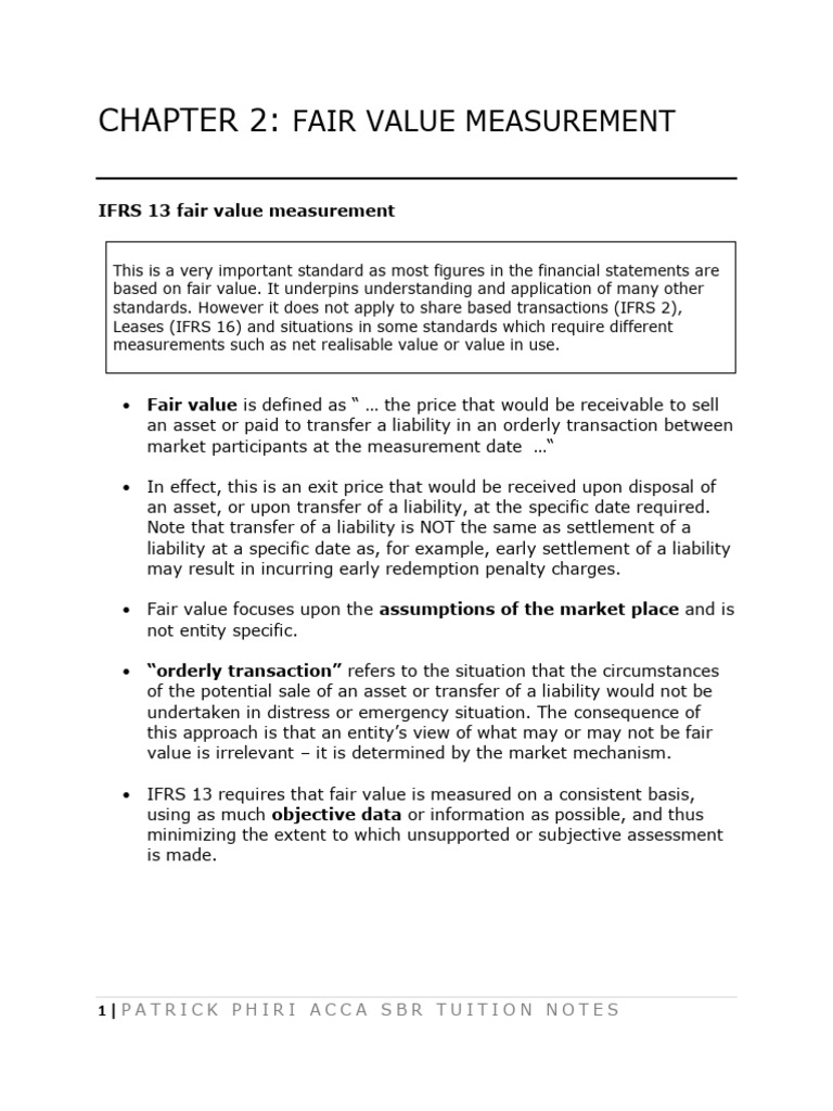 2. Fair Value Measurement IFRS 13 | PDF | Fair Value | Accounting