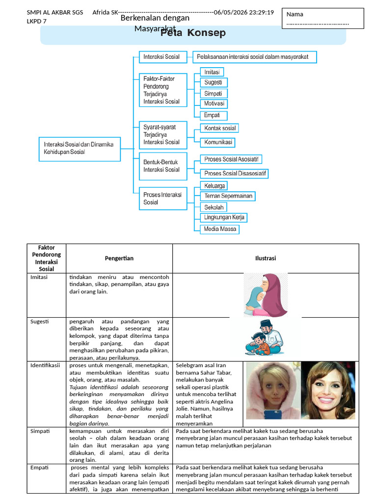 LKPD 7 Berkenalan Dengan Masyarakat | PDF