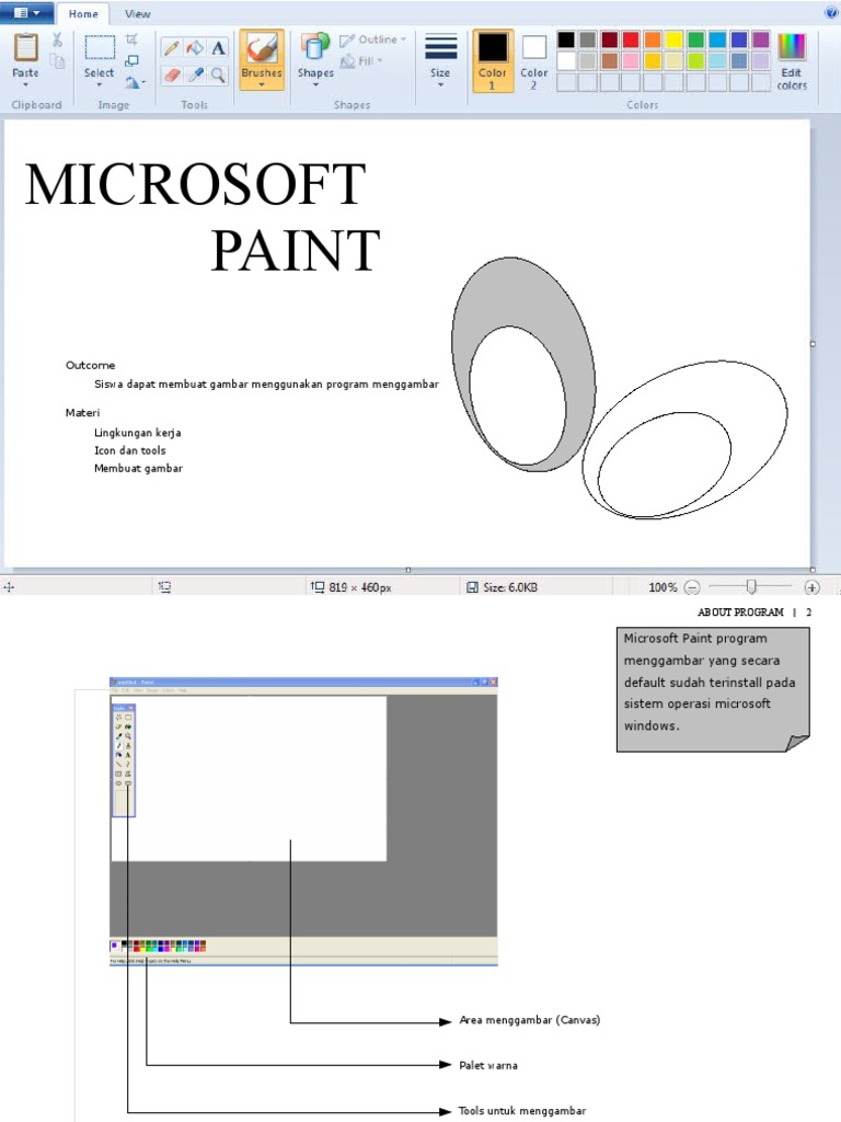 Menggambar dengan Microsoft Paint | PDF