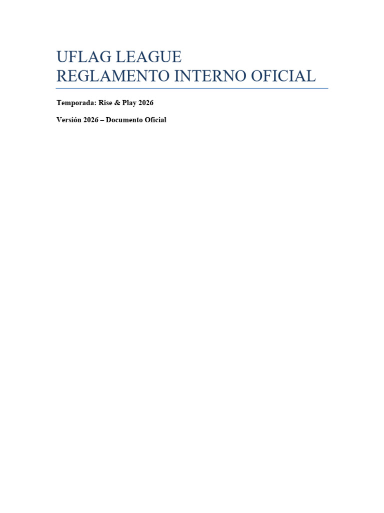 UFLAG_Reglamento_Definitivo_Version_2026 | PDF | Regulación | Multa (pena)
