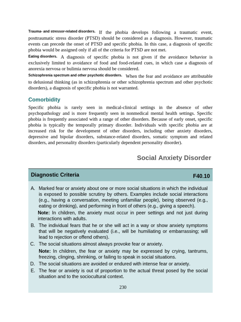 DSM 5 TR - Social Anxiety Disorder | PDF | Mental Disorder | Anxiety