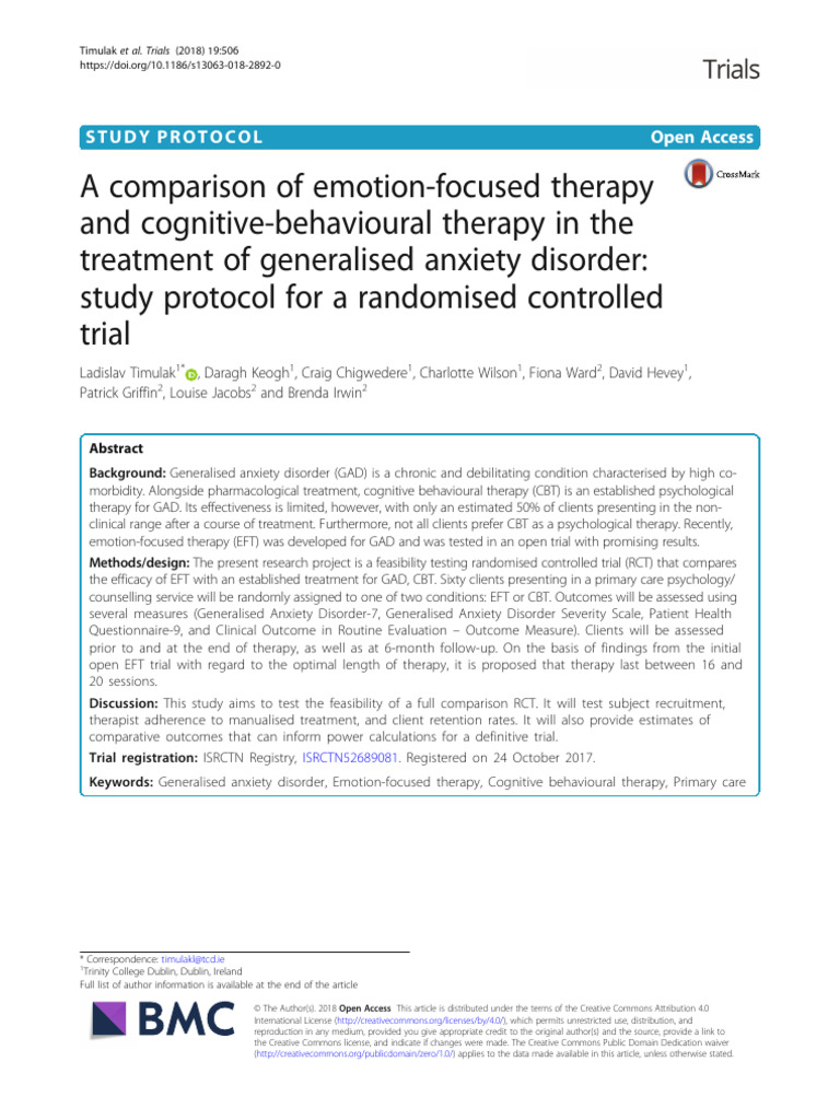 EFT Research Paper | PDF | Generalized Anxiety Disorder | Cognitive ...