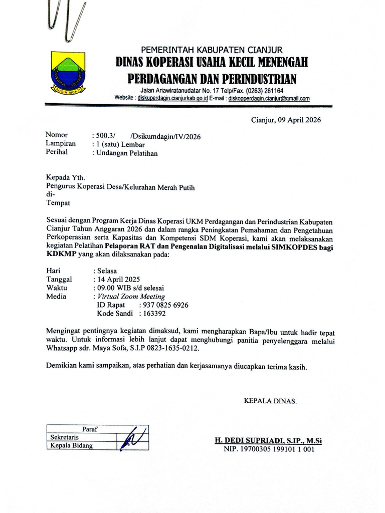 Draft Undangan Peserta | PDF