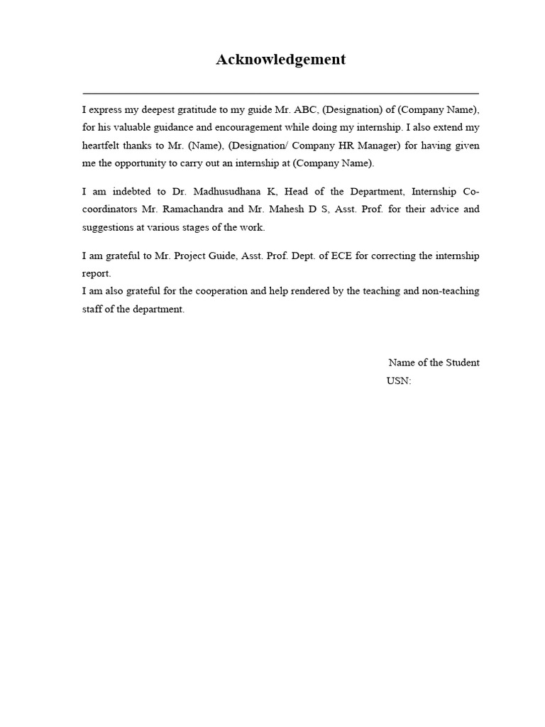 Acknowledgement | PDF