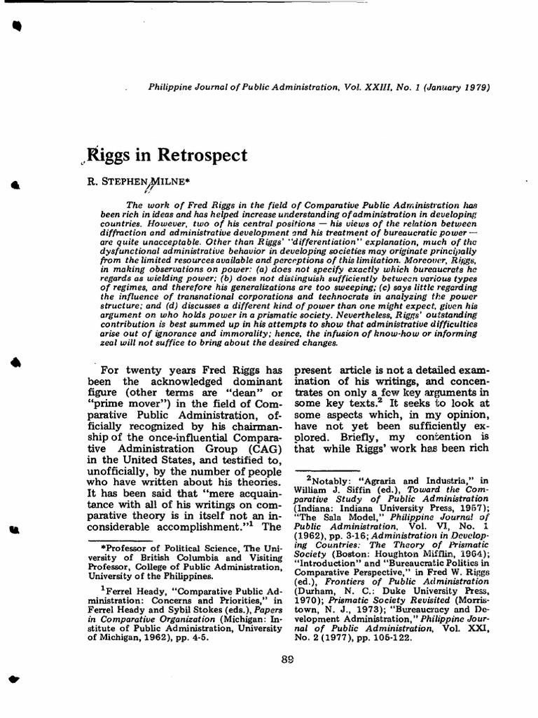 09_Riggs in Retrospect | PDF | Bureaucracy