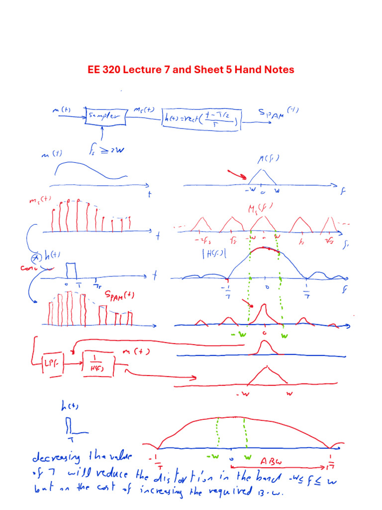 EE 320 Lecture 7 and Sheet 5 Hand Notes | PDF