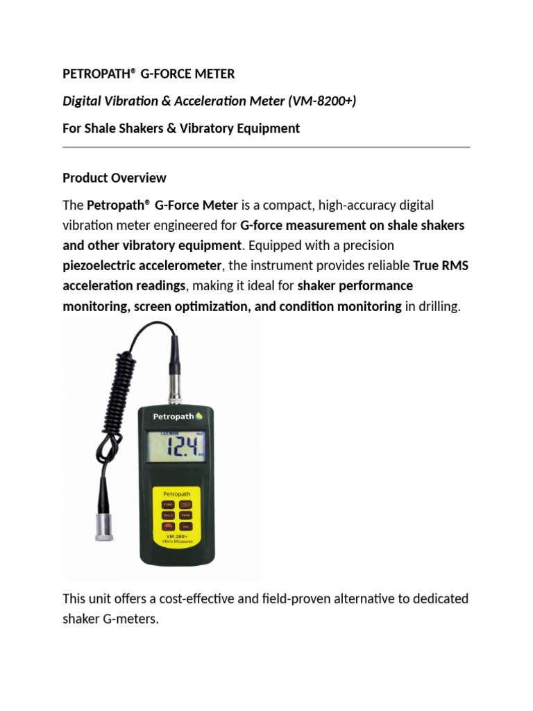 PETROPATH G force Meter | PDF | Accelerometer | Electrical Engineering