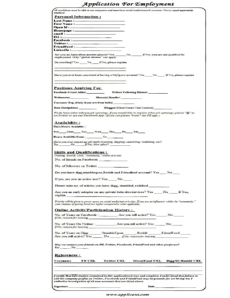 Job Application 2.0 | PDF