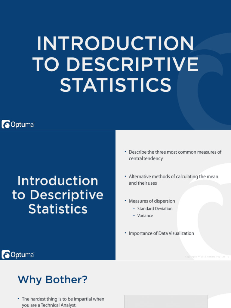 Introduction To Descriptive Statistics CMT 1 | PDF