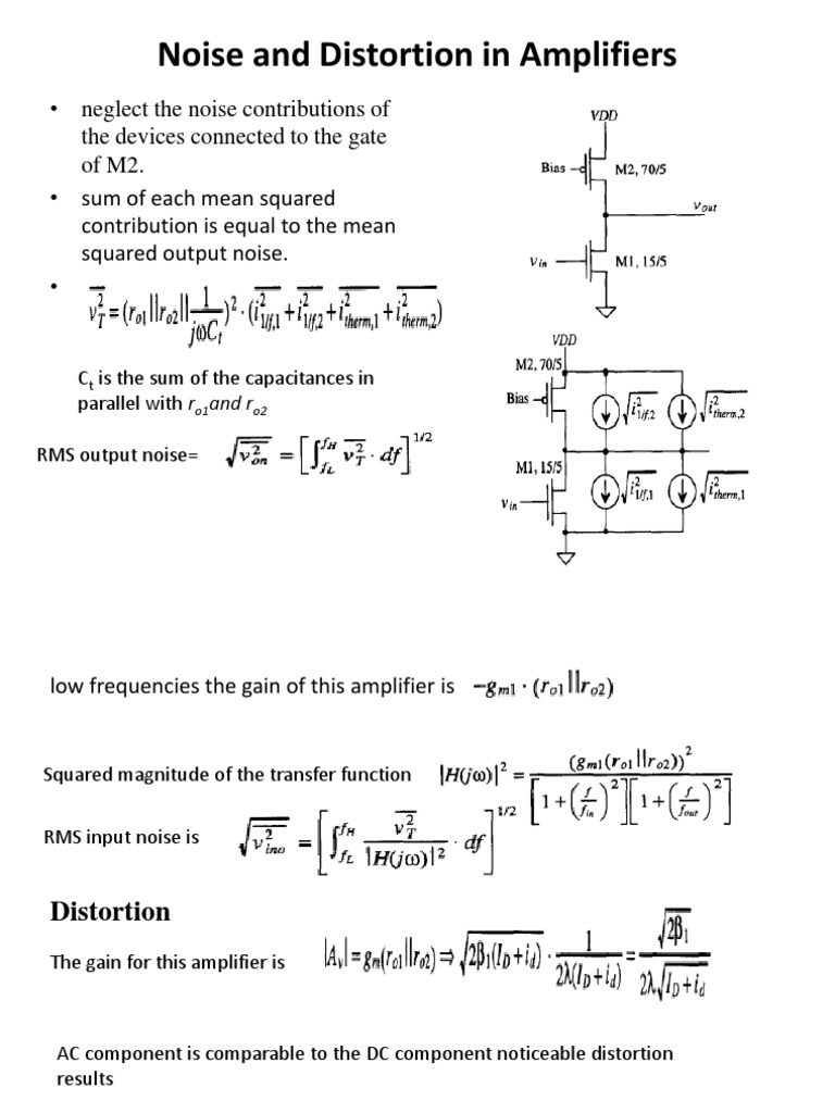 Noise and Distortion in Amplifiers PDF Distortion Amplifier