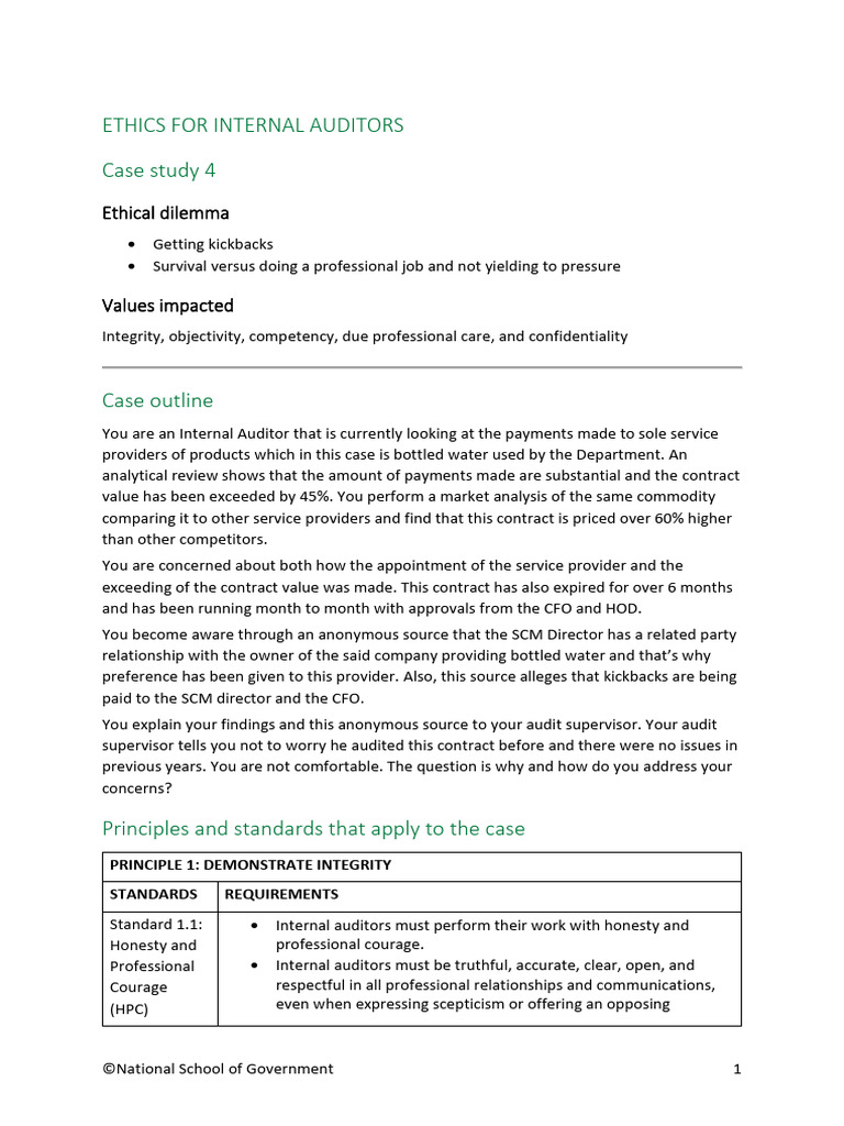 Case Study 4 | PDF | Internal Audit | Audit