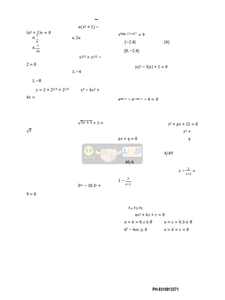 775) DPP - 2 ( Quadratic Equations) (1) Https | PDF | Quadratic ...