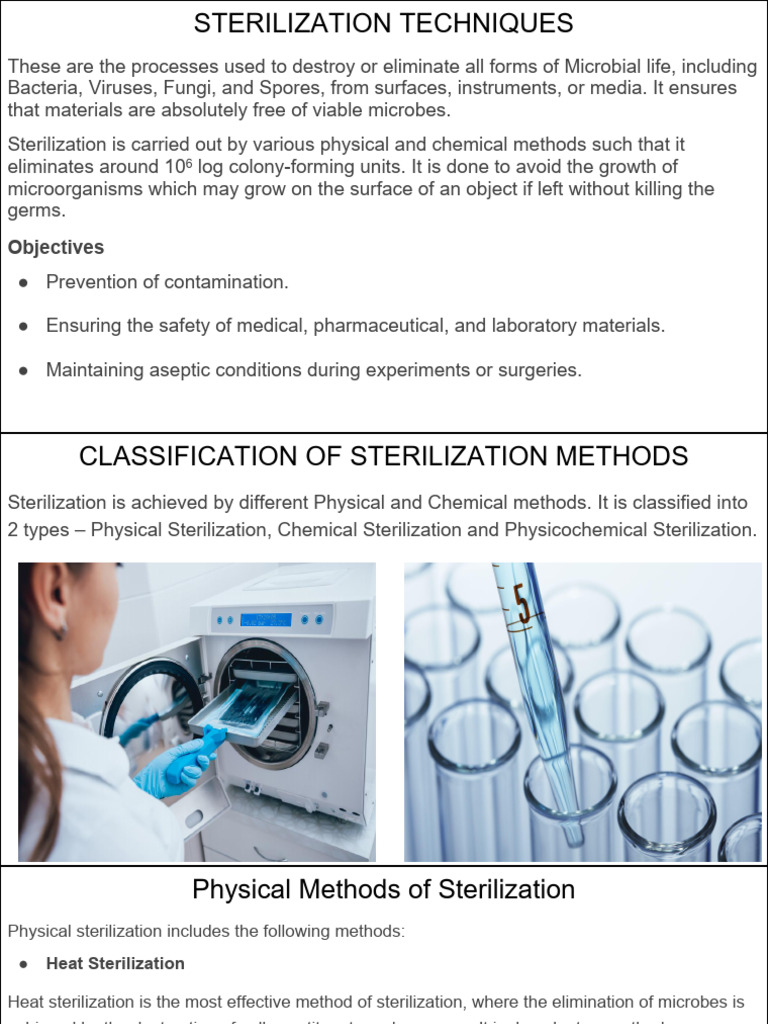 Sterilization Techniques | PDF | Sterilization (Microbiology ...