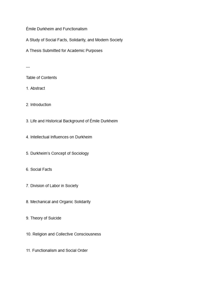 Émile Durkheim and Functionalism | PDF | Émile Durkheim | Sociology