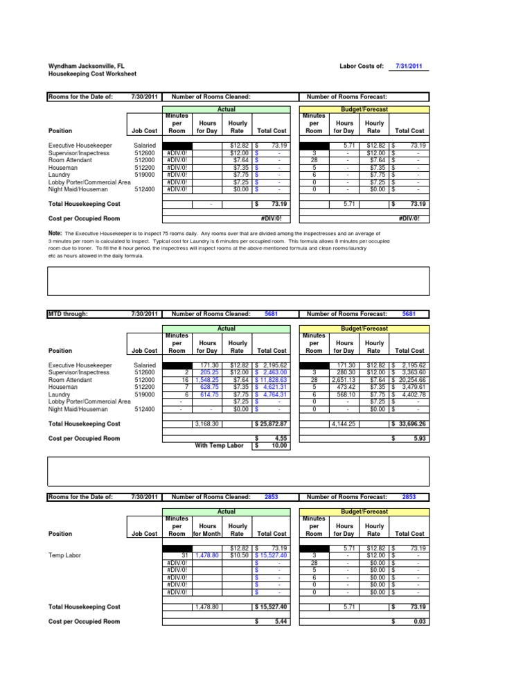 Housekeeping CPOR Housekeeping