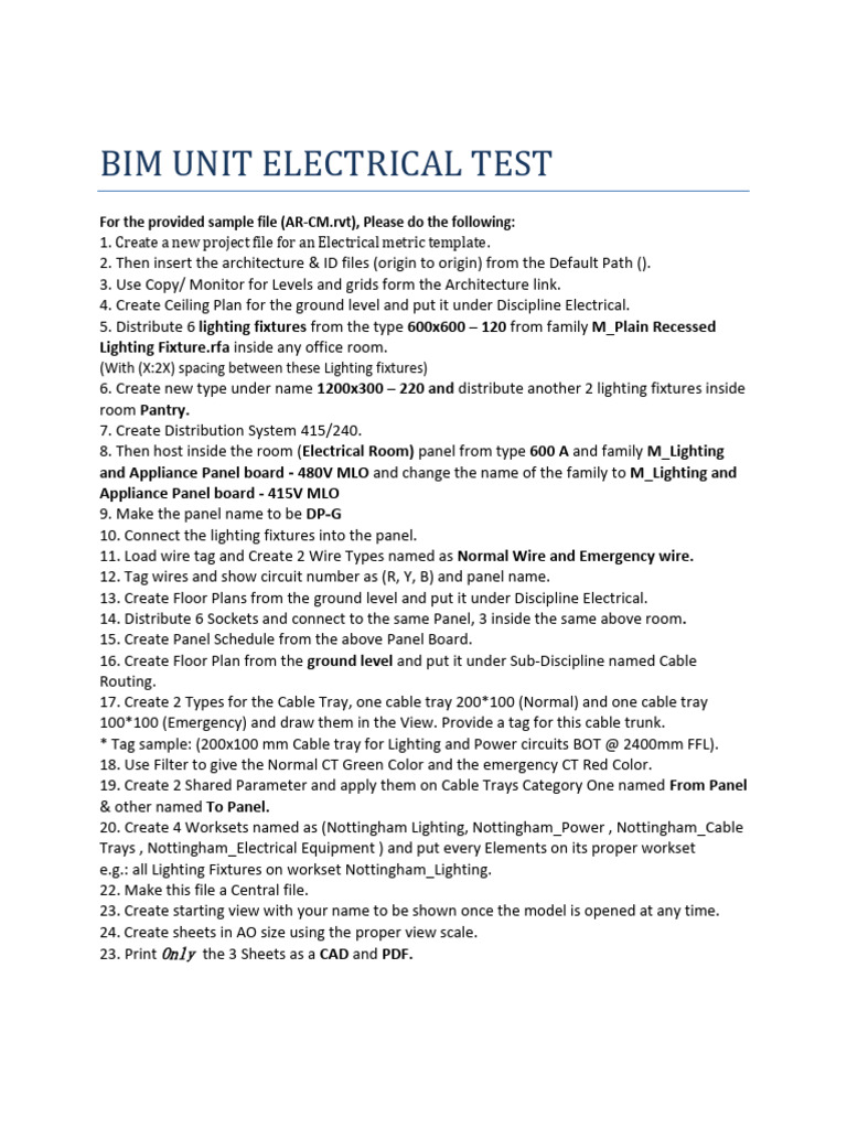 ELEC Revit Test | PDF
