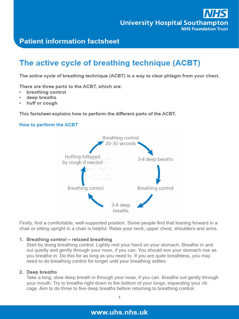 The Active Cycle of Breathing Technique ACBT 747 PIL | PDF | Breathing ...