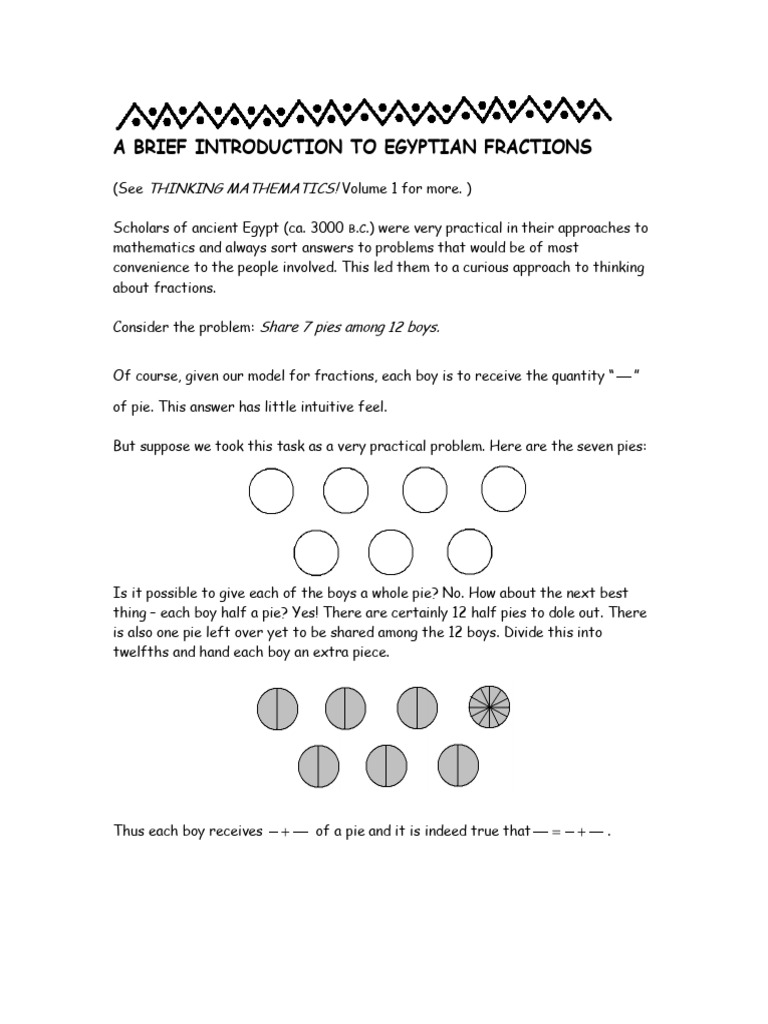 A Brief Introduction to Egyptian Fractions | PDF | Mathematics