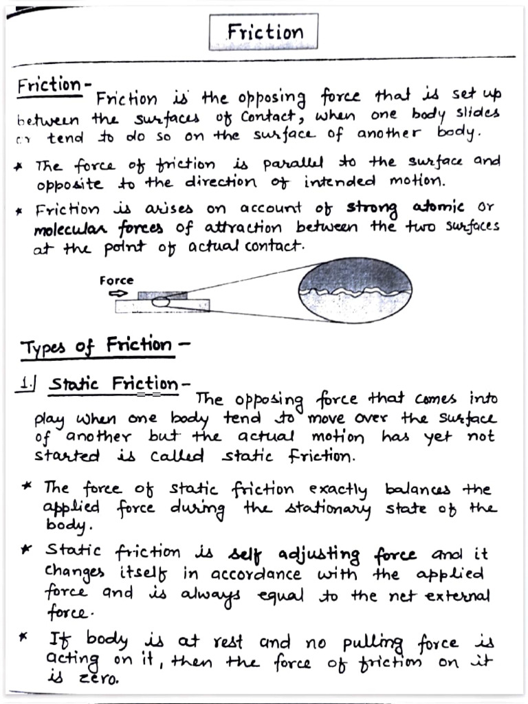 Ch5 NLM - Friction - Notes | PDF