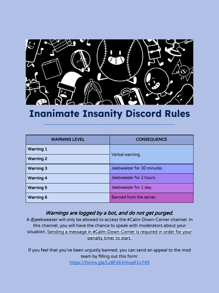 Inanimate Insanity Discord Rules | PDF | Internet Forum | Profanity